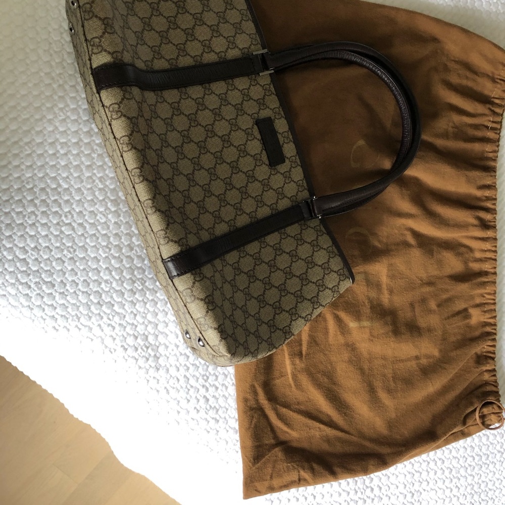 GG Supreme Tan on Brown tote - Picture 2 of 9
